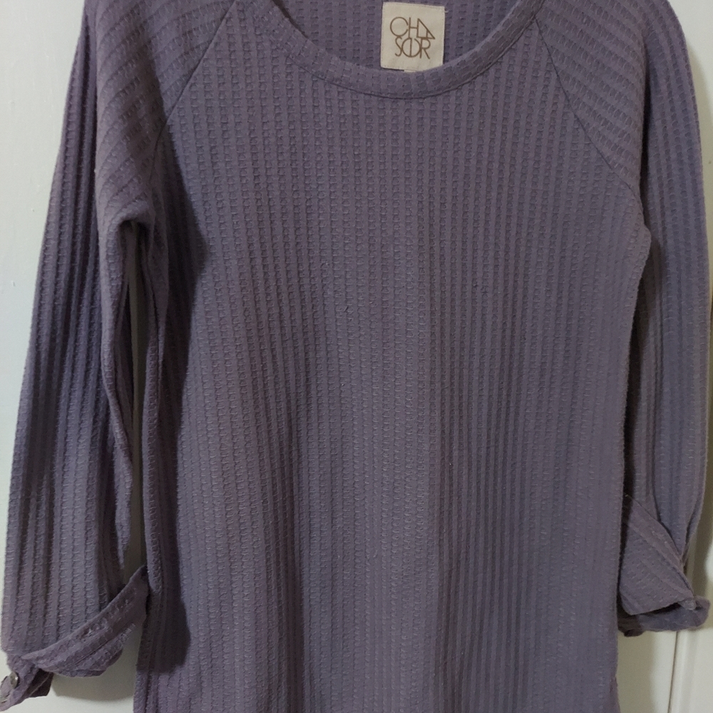 **Lavender long sleeve knit top